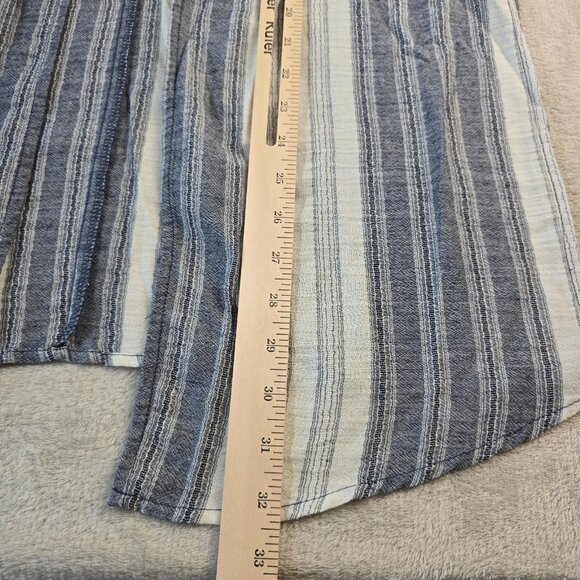 Maurices Cover Up Women Small Gray Beige Stripes Swimsuit Coverup Beach Summer - Picture 8 of 11